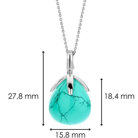 NWOT Ti Sento Turquoise and Sterling Silver Drop Pendant Charm (Large) - Picture 7 of 8